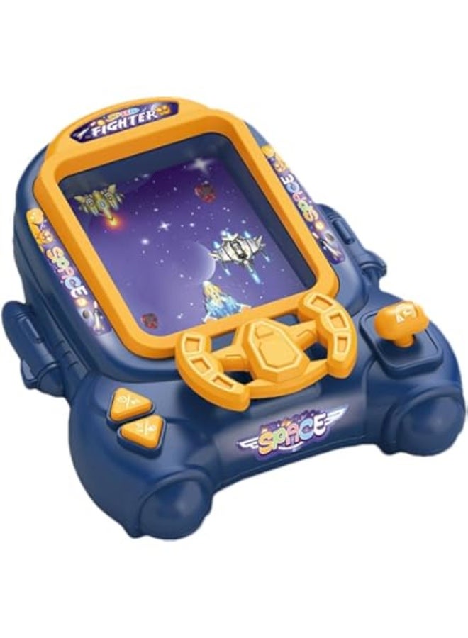 Portable Electronic Arcade Game, Space Fighter Theme, LCD Display, Control Buttons Multi Color - Image 1